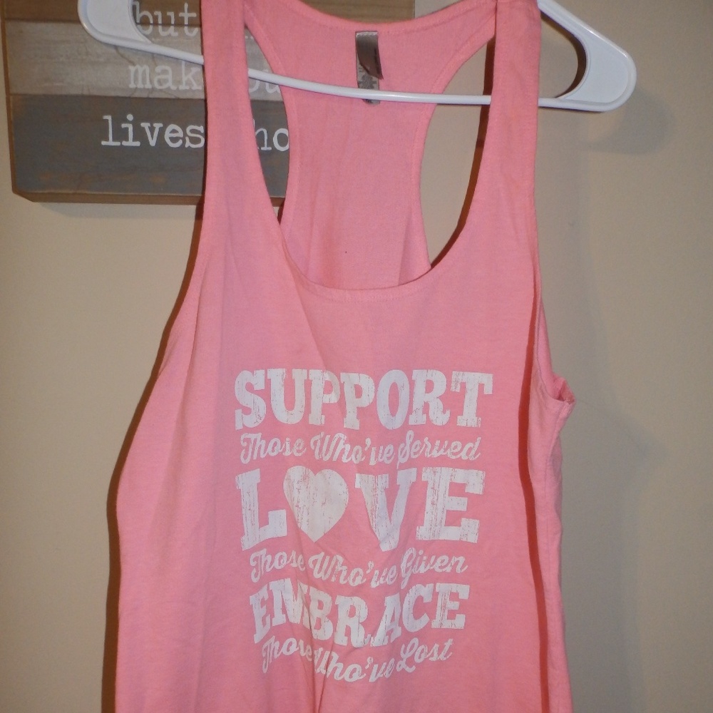 Pink Support our troops Tank